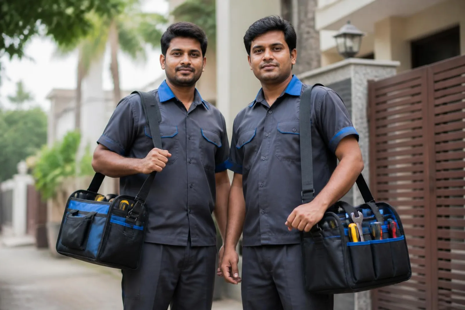 Universal Service Center Mysore technicians at a customer's doorstep in Mysore